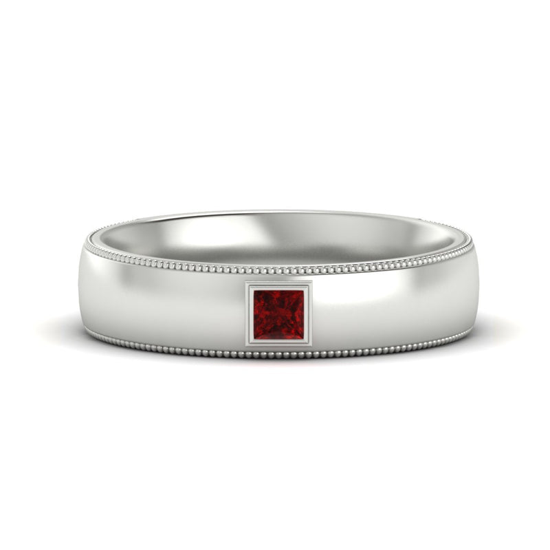 Princess Cut Mens Comfort Fit Promise Ring