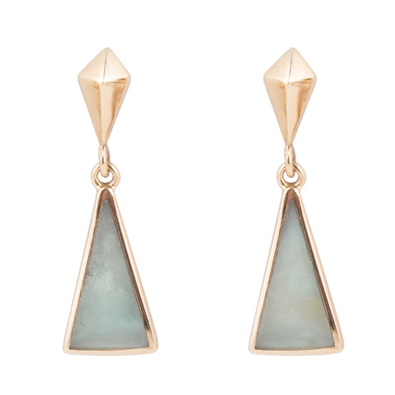 Prism Amazonite and Bronze Post Earrings