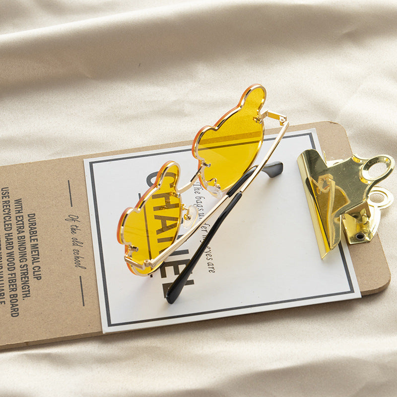 Girls Colorful Lenses Cartoon Frame Shape Fashion Sunglasses