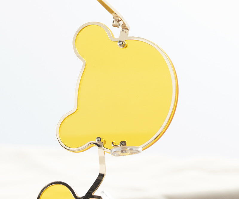 Girls Colorful Lenses Cartoon Frame Shape Fashion Sunglasses