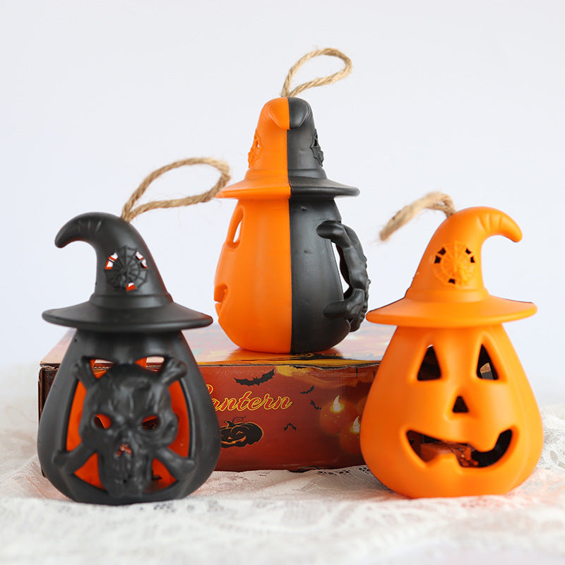 Halloween 4 pieces Set Handheld Horror Decorative Skull Candle Light