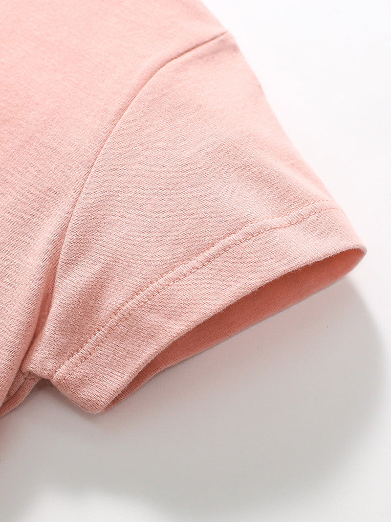 Girls Lady Print T-Shirt In European And American Style For Summer