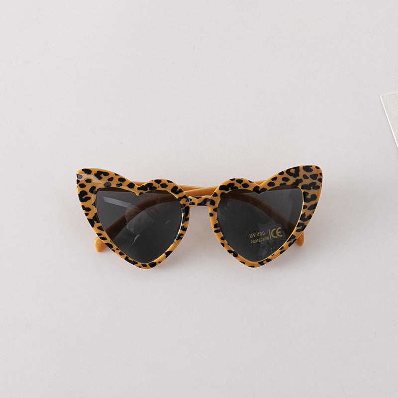 Leopard Print Pattern Heart Shape Fashion Sunglasses