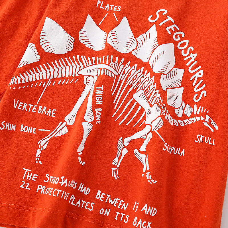 Baby Boy Cartoon Dinosaur Pattern Long Sleeve Cool Shirt