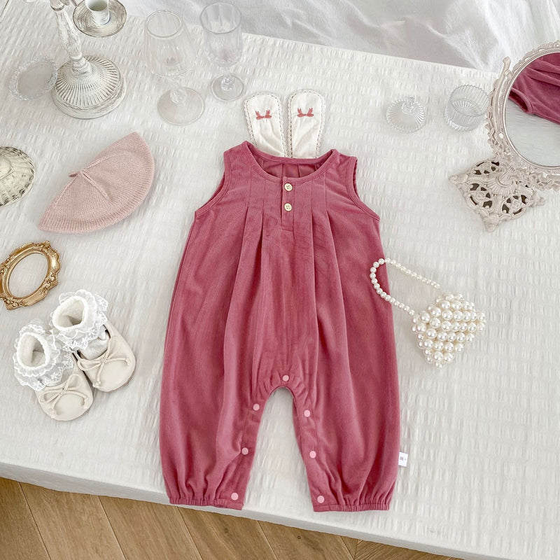 Arrival Autumn Baby Girls Long Sleeves Solid Color Knitted Top and Pink Overalls – Clothing Set