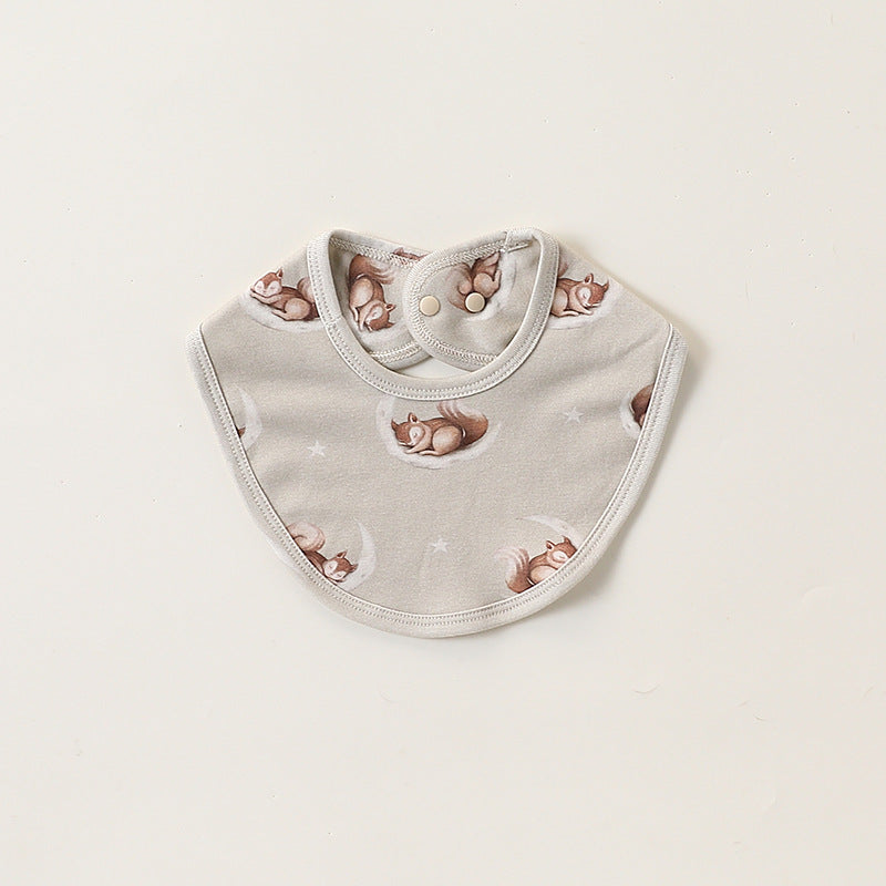 Adorable Cartoon Cotton Snap-on Bib