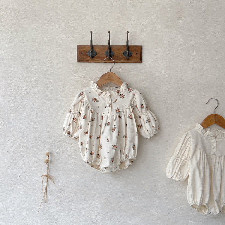 Infant Baby Sisters Clothing Romper or Dress In Autumn Outfit Wearing