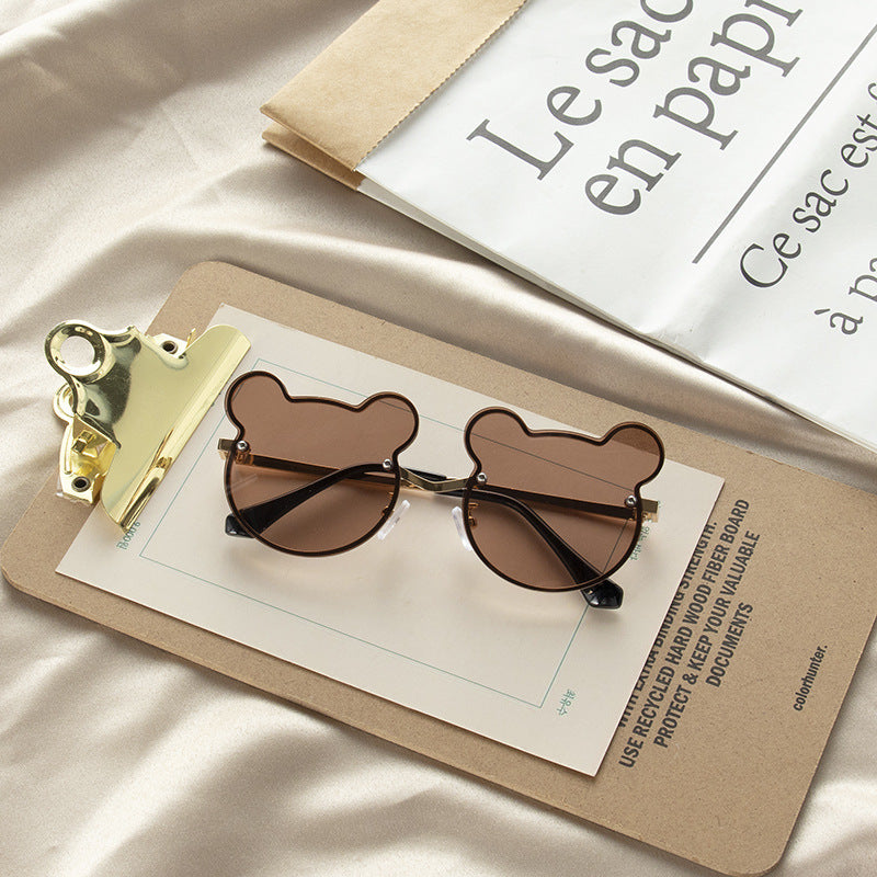 Girls Colorful Lenses Cartoon Frame Shape Fashion Sunglasses