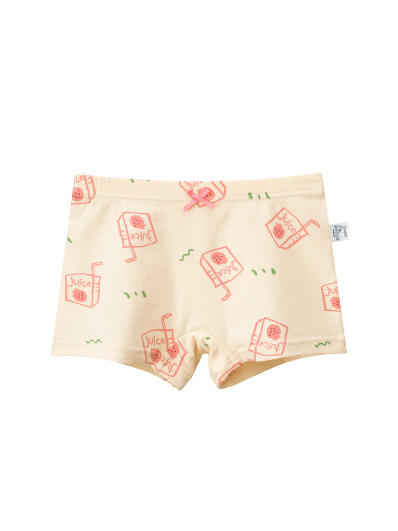 Girls’ Cartoon Printed Boxer Shorts Breathable Underwear Set