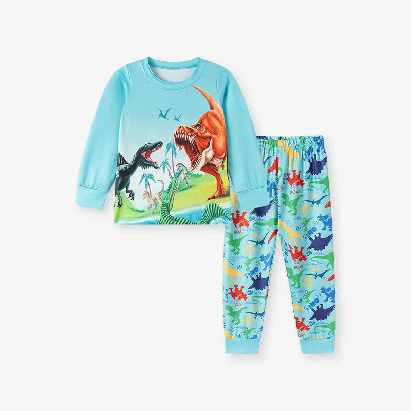 Dino World Kids Pajama Set – Long Sleeve Top and Pants, Fun Dinosaur Print
