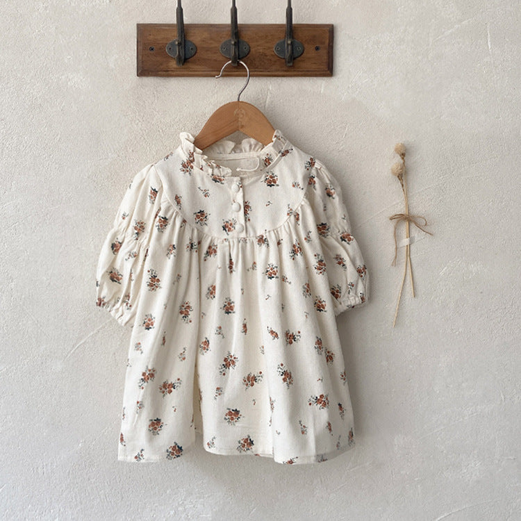 Infant Baby Sisters Clothing Romper or Dress In Autumn Outfit Wearing