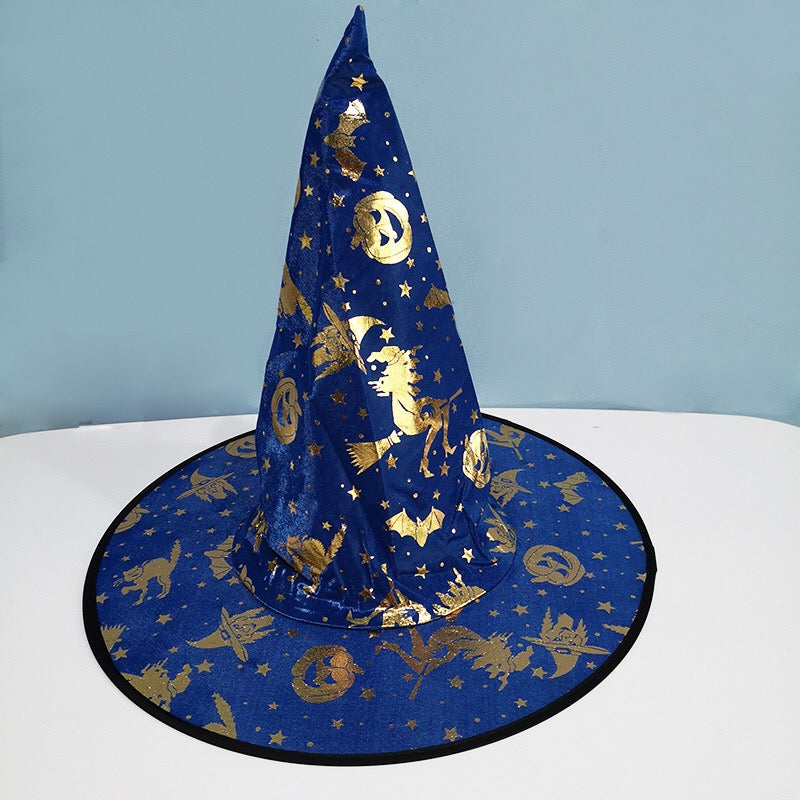 Halloween Bronzed Witch Hats Masquerade Dress Up Decoration