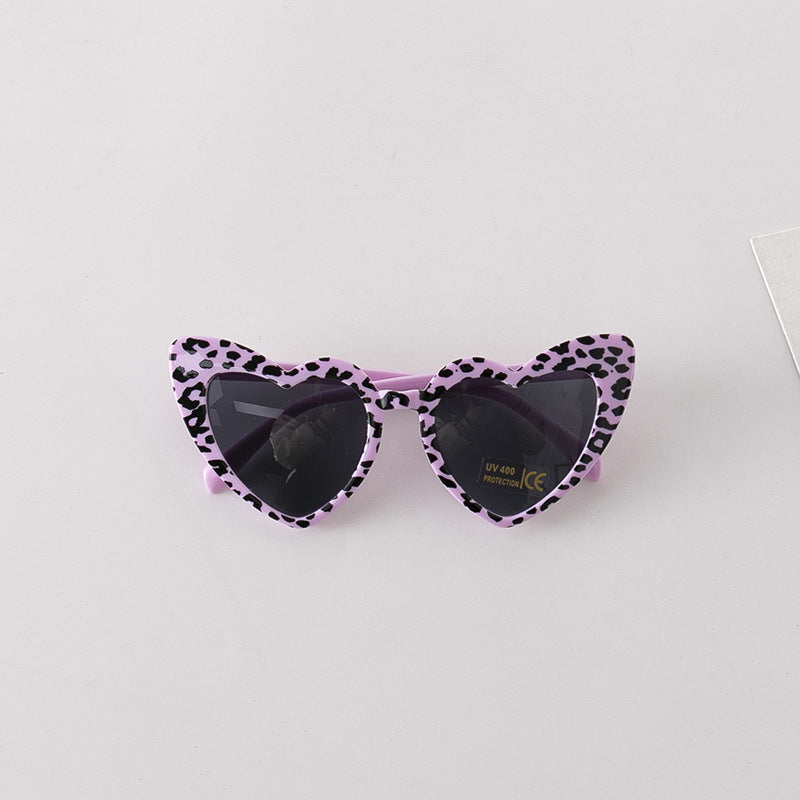 Leopard Print Pattern Heart Shape Fashion Sunglasses