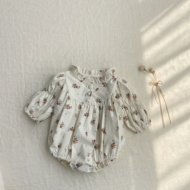 Infant Baby Sisters Clothing Romper or Dress In Autumn Outfit Wearing