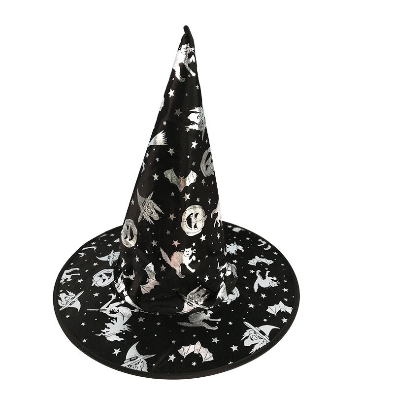 Halloween Bronzed Witch Hats Masquerade Dress Up Decoration