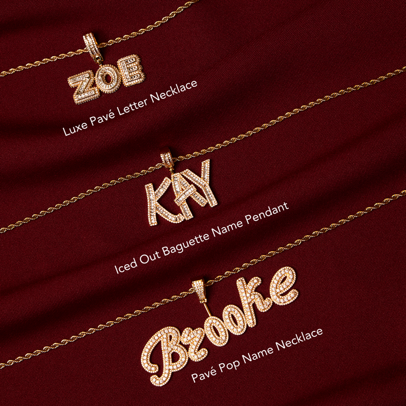 Iced Out Baguette Name Pendant
