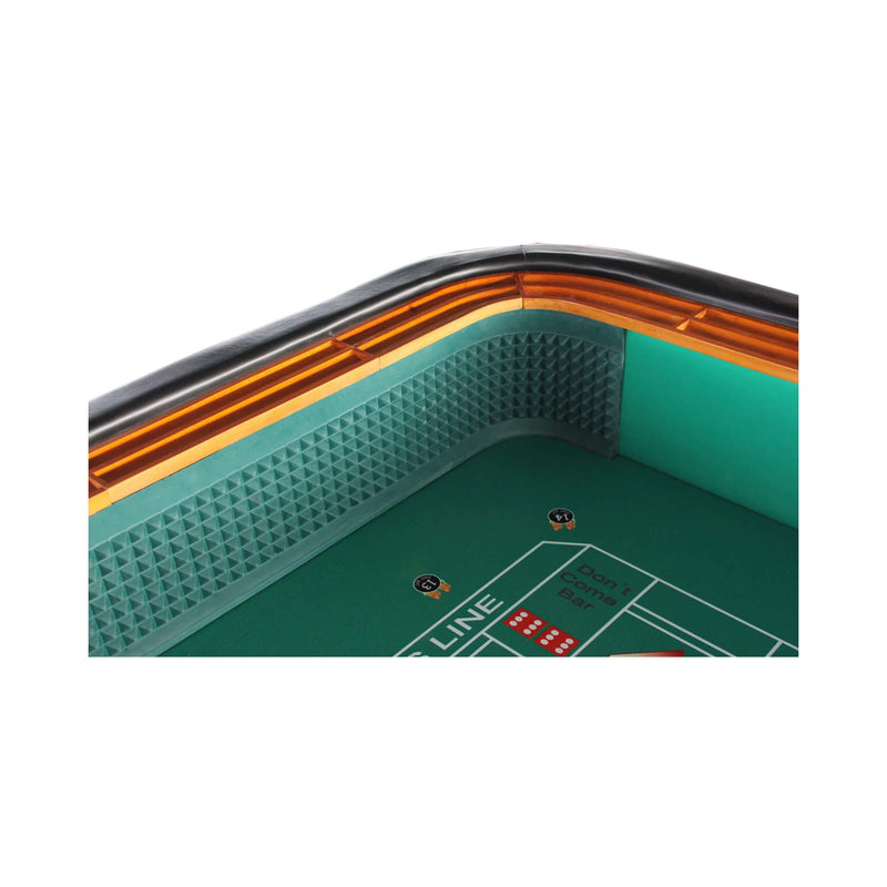 Professional 12FT Craps Table With Full Drink Rail And Padded Rim Cover (SAK76258)