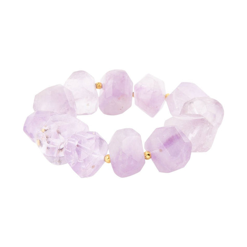 Purple Periwinkle Amethyst Chunky Stretch Bracelet