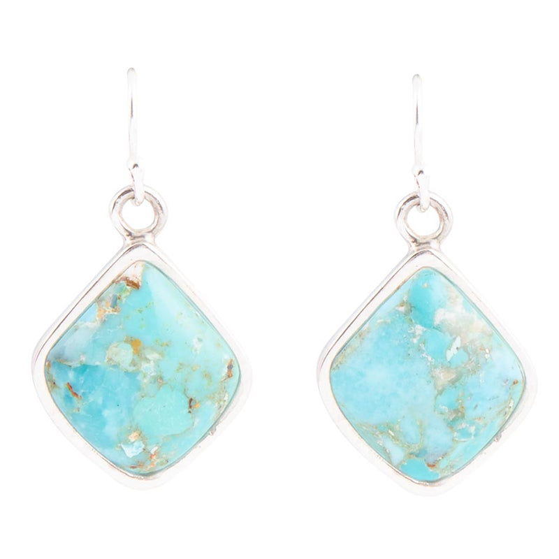 Puzzled Blue Turquoise Sterling Silver Earrings