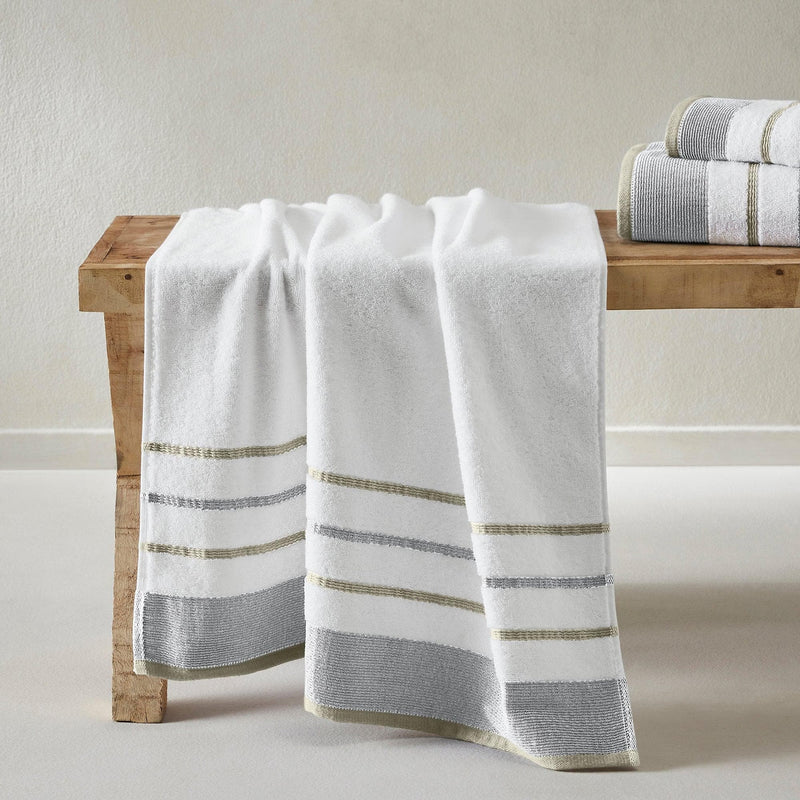 Decorative Cotton Stripe Bath Towel Set - Noelle Collection
