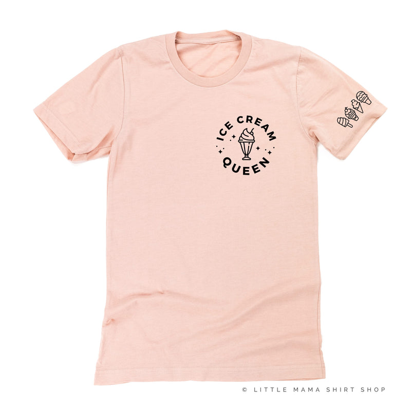 Ice Cream Queen - (Pocket Size) - Ice Cream Sleeve Detail  - Unisex Tee