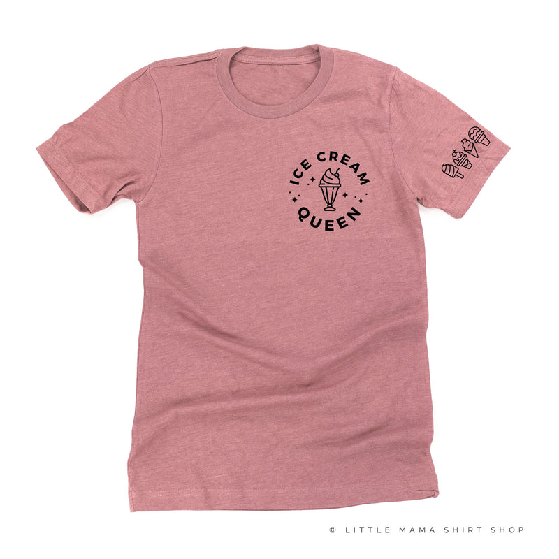 Ice Cream Queen - (Pocket Size) - Ice Cream Sleeve Detail  - Unisex Tee