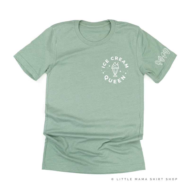 Ice Cream Queen - (Pocket Size) - Ice Cream Sleeve Detail  - Unisex Tee