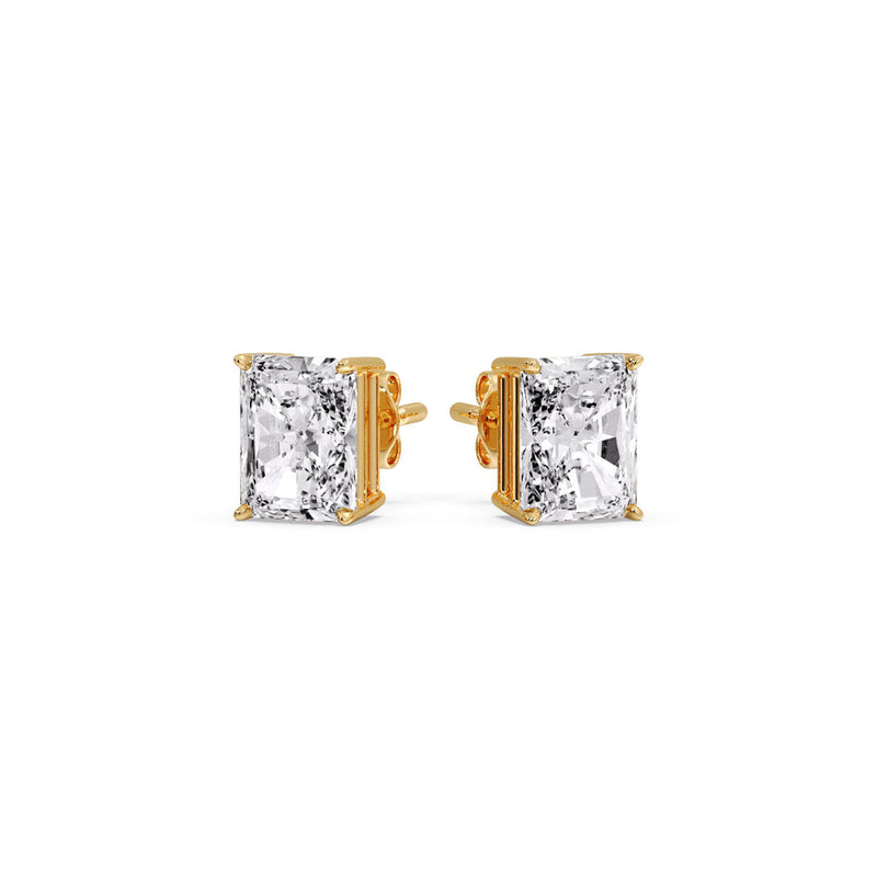 Certified Basket Stud Earrings Set With Radiant Cut Diamonds (1.00ct - 4.00ct)