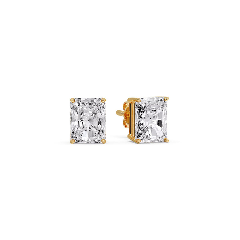 Certified Basket Stud Earrings Set With Radiant Cut Diamonds (1.00ct - 4.00ct)