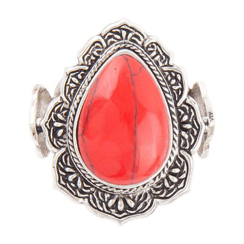 Red Siren Howlite Sterling Ring