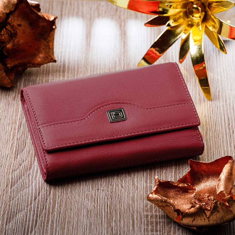 RFID Blocking Women's Leather Trifold Wallet