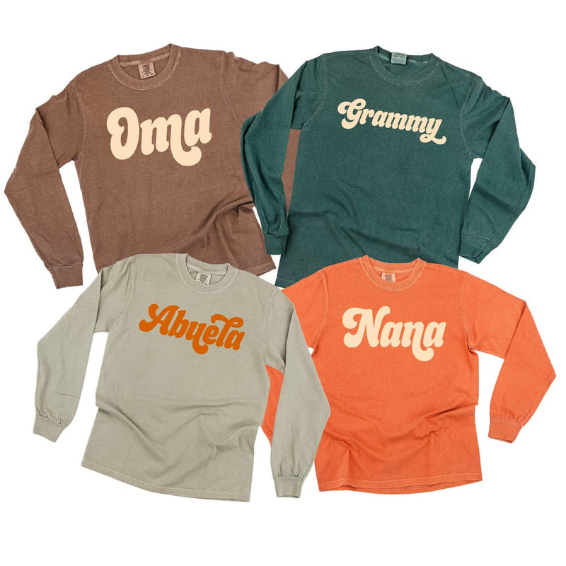 Retro Names (Choose Your Name) - Long Sleeve Comfort Colors Tee