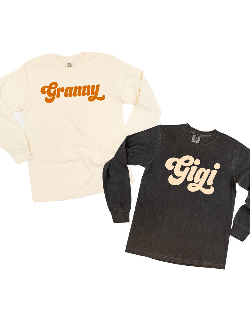 Retro Names (Choose Your Name) - Long Sleeve Comfort Colors Tee