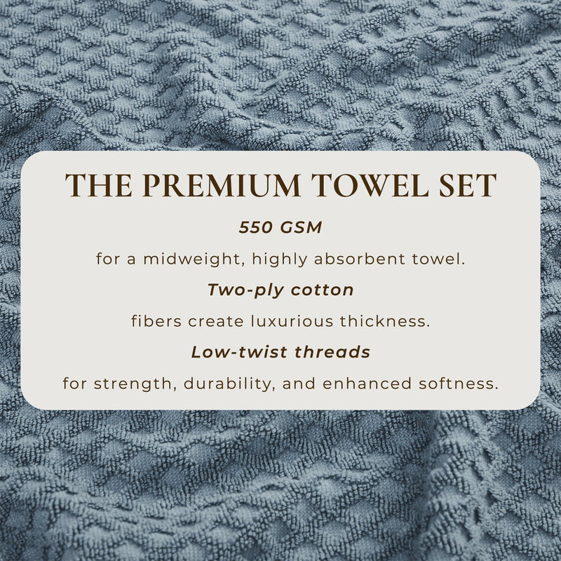 Cotton Diamond Waffle Weave Bath Towel Set - Grayson Collection