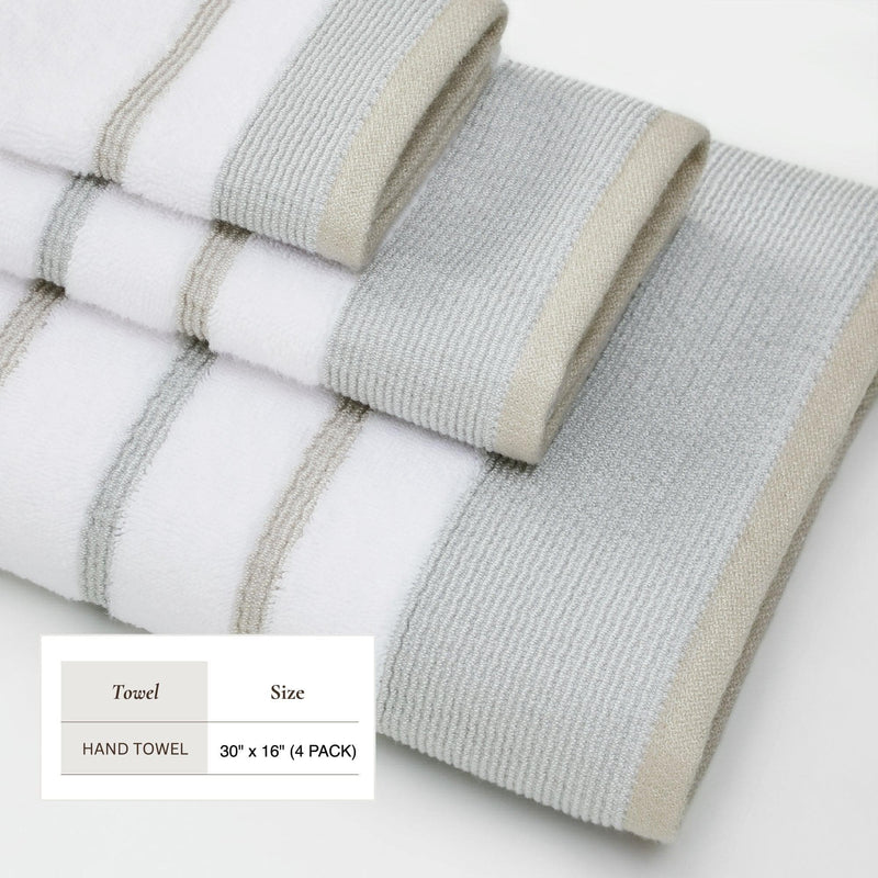 Decorative Cotton Stripe Bath Towel Set - Noelle Collection