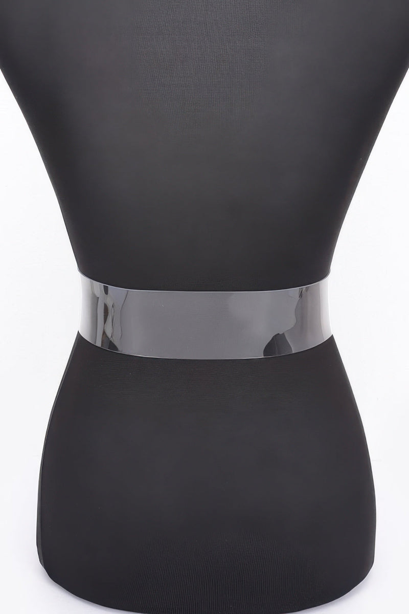 Rhinestone Metal Buckle Clear Belt