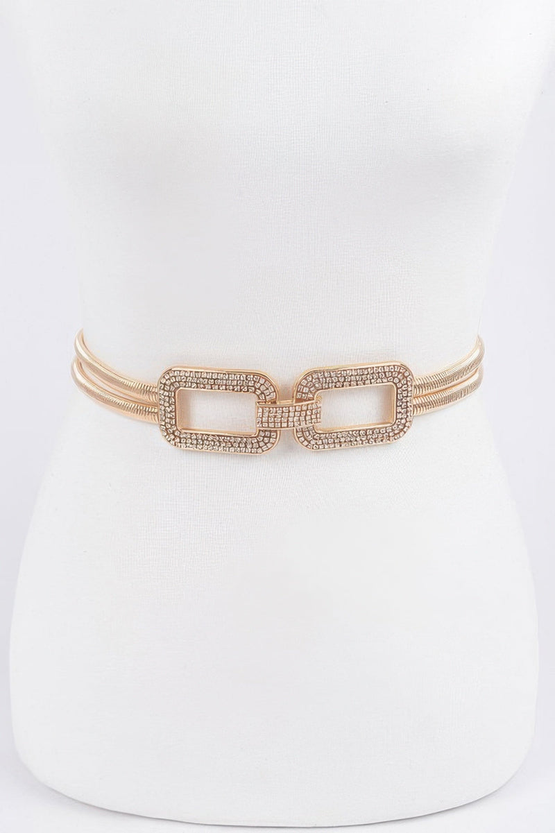 Rhinestone Metal Stretch Belt