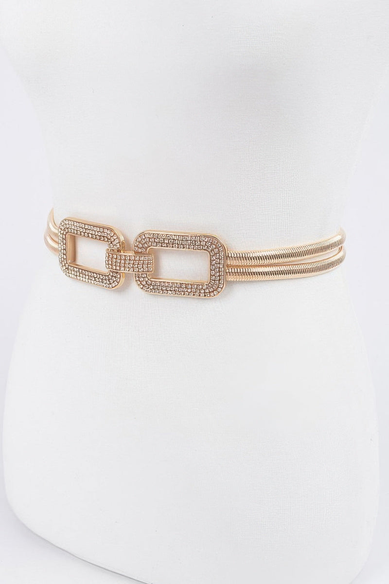 Rhinestone Metal Stretch Belt