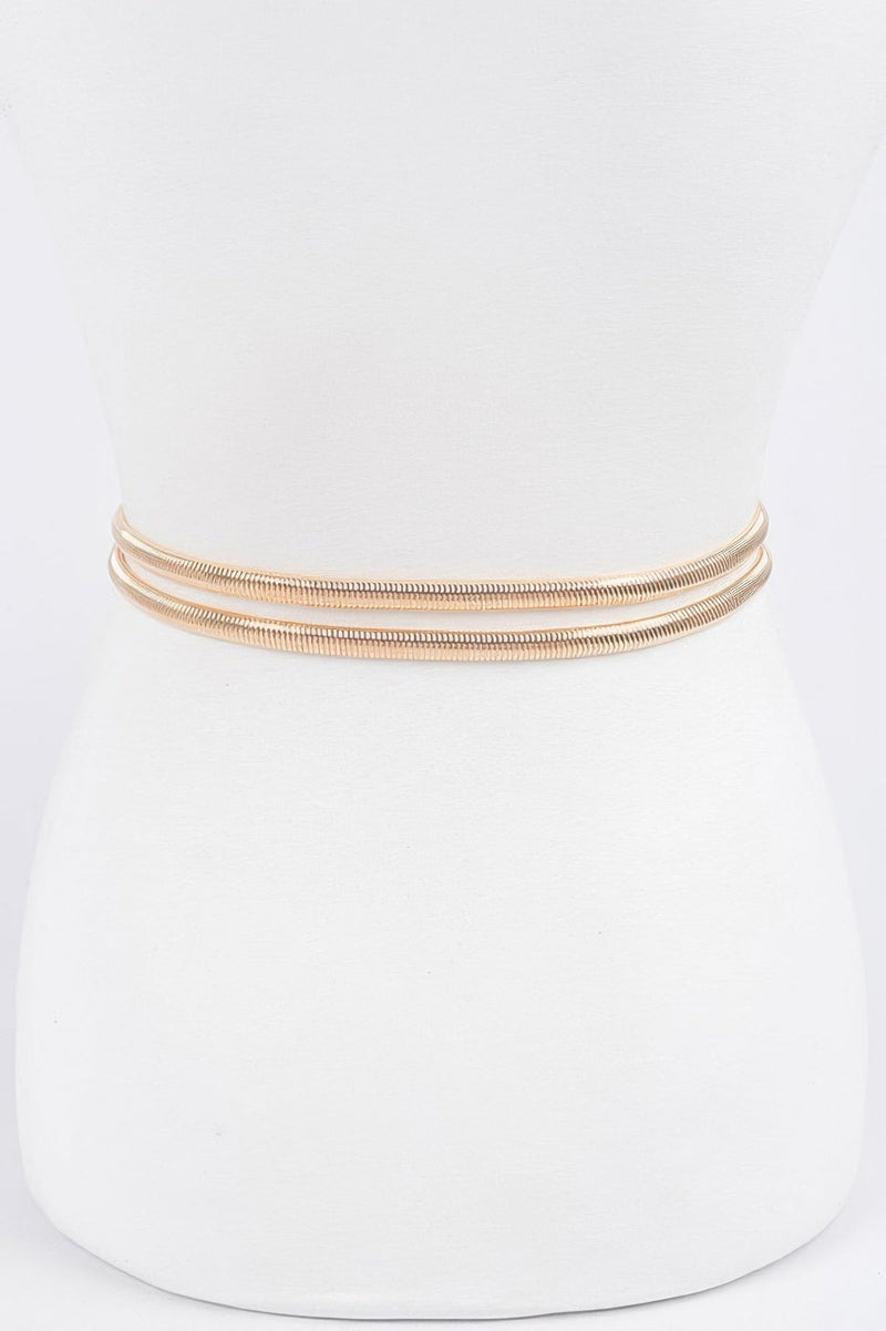 Rhinestone Metal Stretch Belt