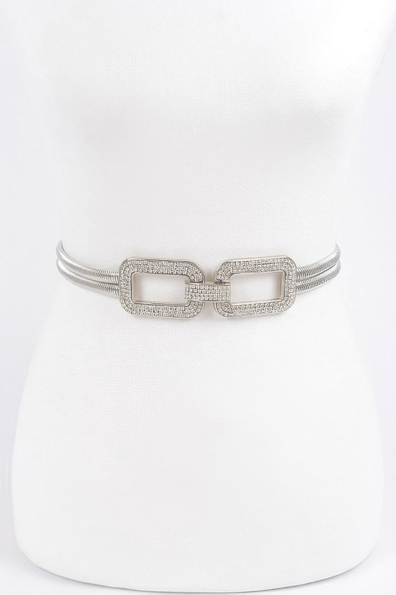 Rhinestone Metal Stretch Belt