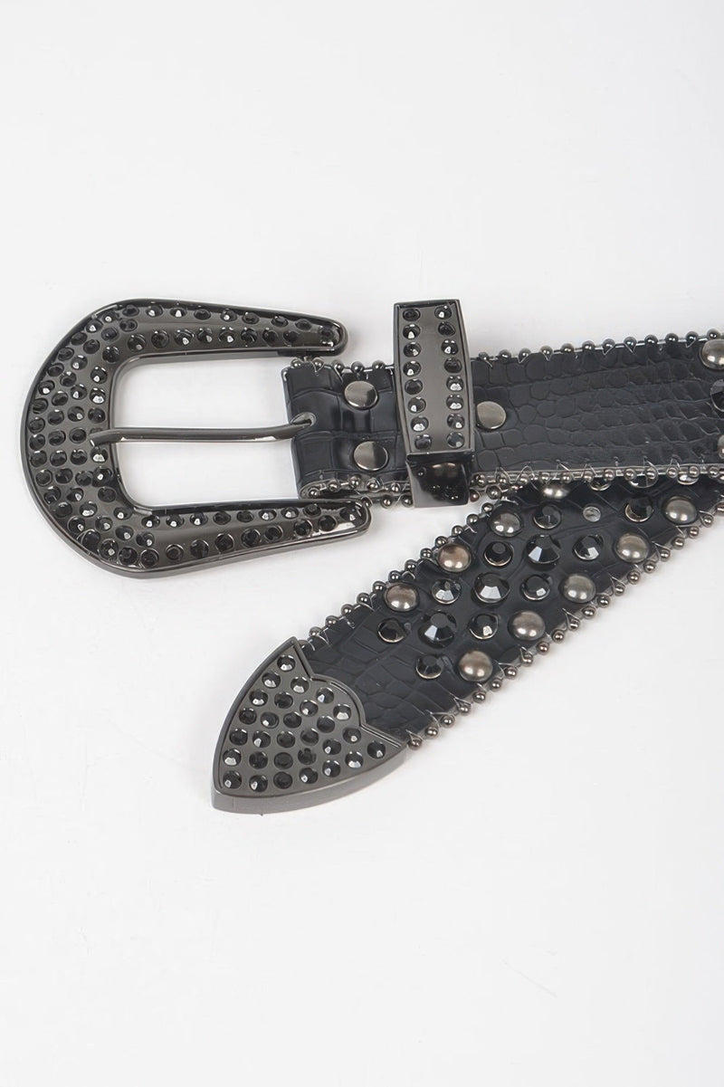 Rhinestone Metal Studded Multi Metal Belt