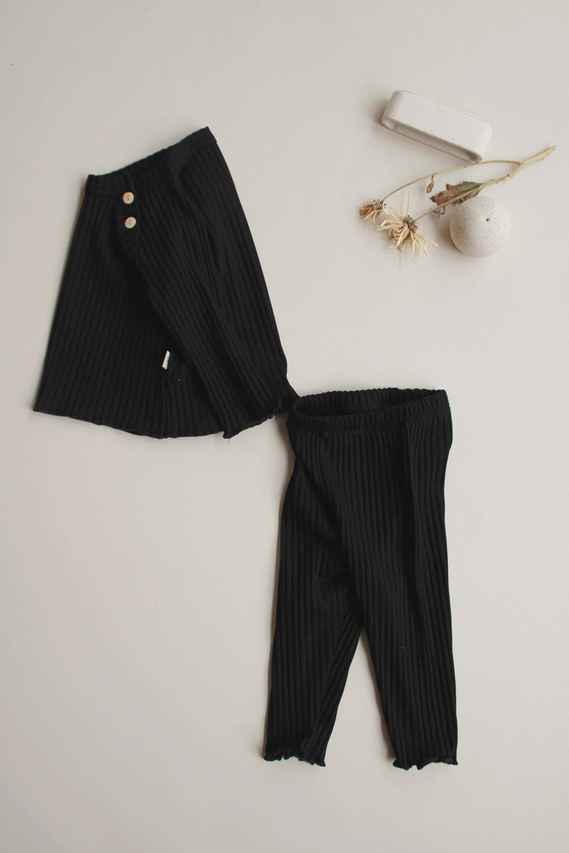 Ribbed Black 2 Set