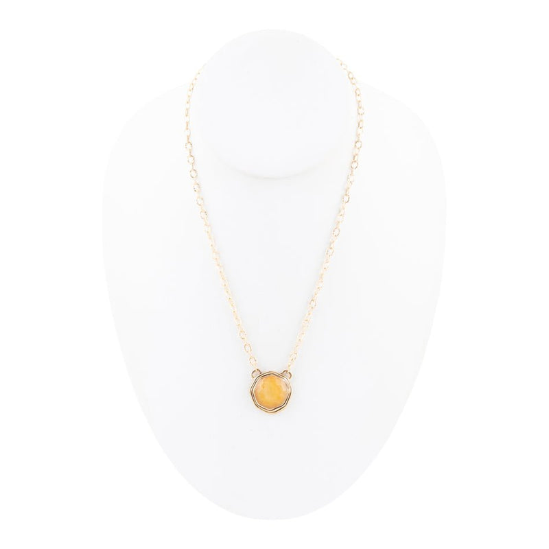 River Rocks Yellow Quartz and Golden Bronze Necklace
