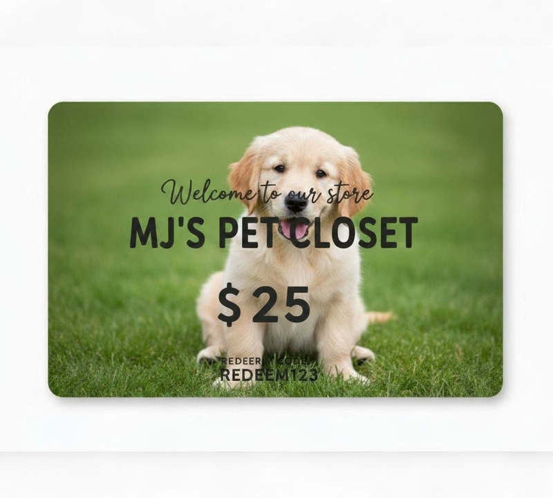 Mj's pet closet gift card