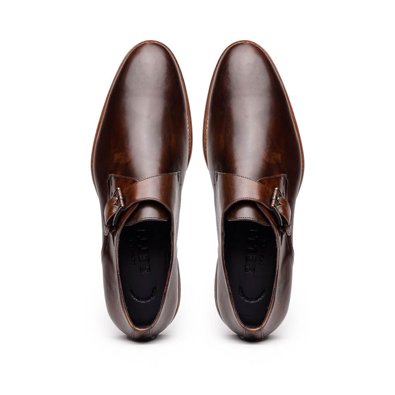 55-605-CST ROMAN Italian Calfskin Monkstrap Chestnut