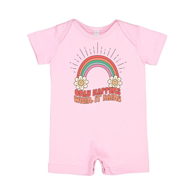 Only Happens When It Rains - Short Sleeve / Shorts - One Piece Baby Romper