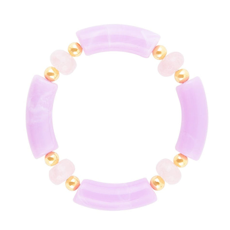 Rose Quartz Lilac Stretch Bracelet