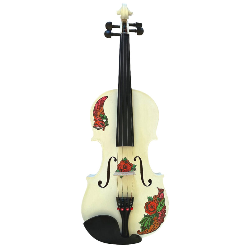 Butterfly Rose Tattoo White 1/4 Violin Outfit SUPER SAVINGS