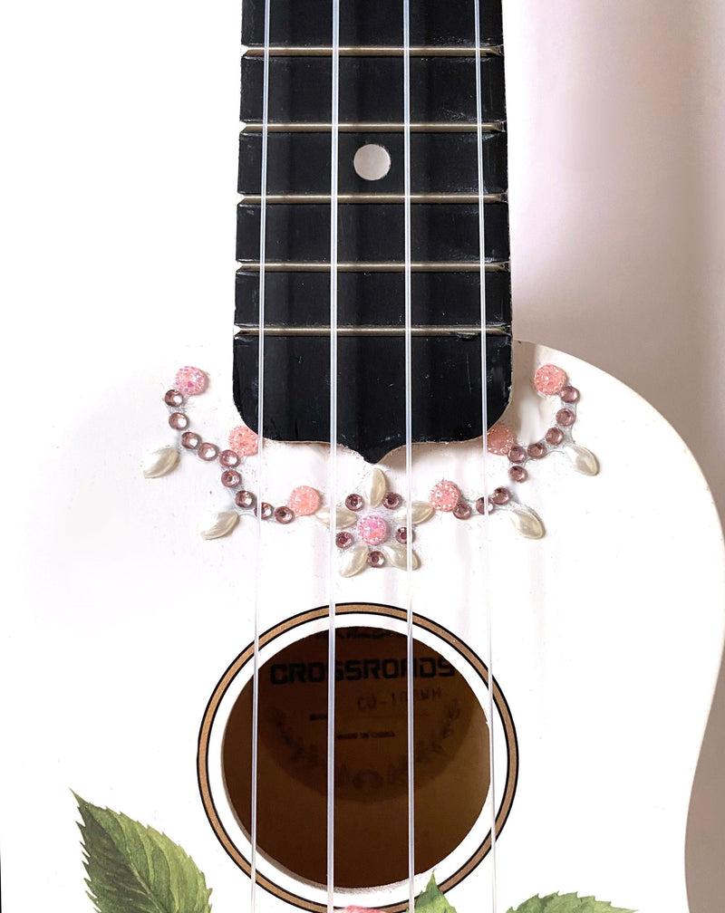 Rose Delight Ukulele with Crystals