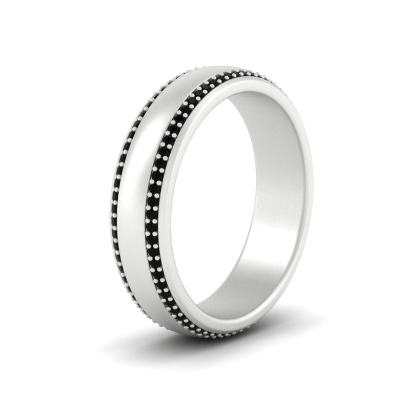 Beveled Edge Matte Eternity Mens Engagement Ring